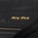 Miu Miu Shoulder Bag Leather 2way Black Gold Auth 187448V-21