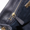 Miu Miu Shoulder Bag Leather 2way Black Gold Auth 187448V-25
