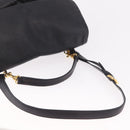 Miu Miu Shoulder Bag Leather 2way Black Gold Auth 187448V-9