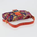 FENDI Mamma Baguette Shoulder Bag Canvas Multicolor Gold Auth 187450SM-7