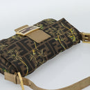 FENDI Zucca Canvas Mamma Baguette Shoulder Bag Black Gold Brown Auth 187451SM-6