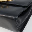 Salvatore Ferragamo Gancini Shoulder Bag Leather Navy Gold Auth 187453-12