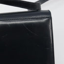 Salvatore Ferragamo Gancini Shoulder Bag Leather Navy Gold Auth 187453-16