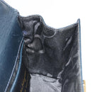 Salvatore Ferragamo Gancini Shoulder Bag Leather Navy Gold Auth 187453-22