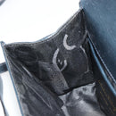 Salvatore Ferragamo Gancini Shoulder Bag Leather Navy Gold Auth 187453-23