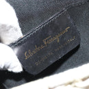 Salvatore Ferragamo Gancini Hand Bag Rattan White Gold Auth 187454V-12