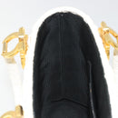 Salvatore Ferragamo Gancini Hand Bag Rattan White Gold Auth 187454V-22