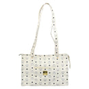 MCM Vicetos Logogram Tote Bag PVC Leather White Auth 187455-2