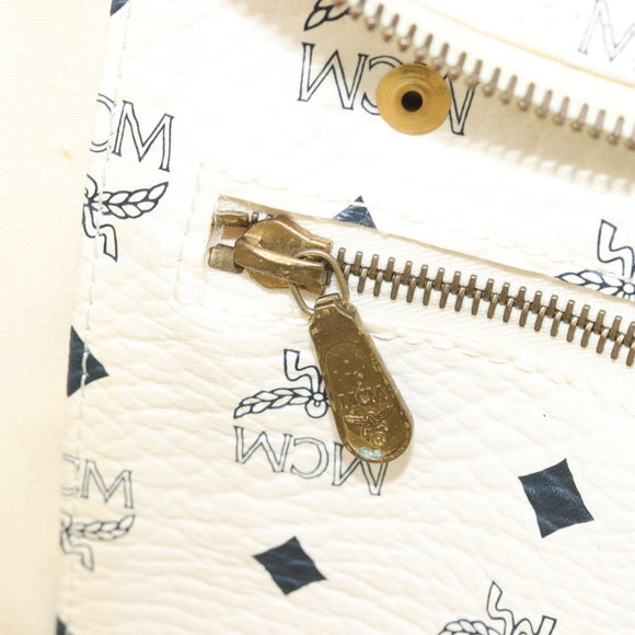 MCM Vicetos Logogram Tote Bag PVC Leather White Auth 187455