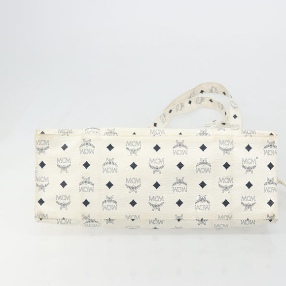 MCM Vicetos Logogram Tote Bag PVC Leather White Auth 187455