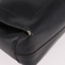 CELINE Shoulder Bag Leather Black Gold Auth 187456-9