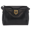 CELINE Shoulder Bag Leather Black Gold Auth 187456-13