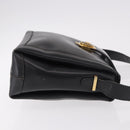 CELINE Shoulder Bag Leather Black Gold Auth 187456-3