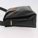 CELINE Shoulder Bag Leather Black Gold Auth 187456-4