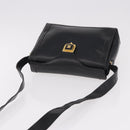 CELINE Shoulder Bag Leather Black Gold Auth 187456-6