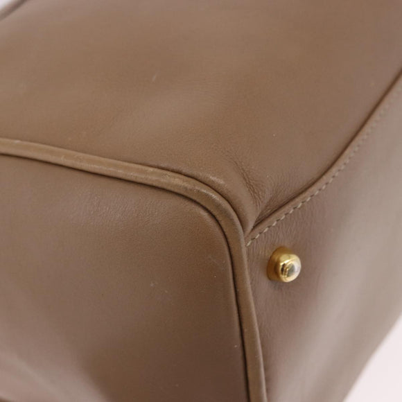 GUCCI Bamboo Hand Bag Leather 2way Beige Gold 000 122 0294 Auth 187457