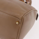 GUCCI Bamboo Hand Bag Leather 2way Beige Gold 000 122 0294 Auth 187457-14
