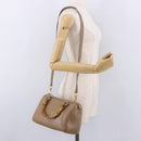 GUCCI Bamboo Hand Bag Leather 2way Beige Gold 000 122 0294 Auth 187457-27