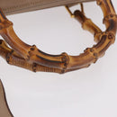 GUCCI Bamboo Hand Bag Leather 2way Beige Gold 000 122 0294 Auth 187457-8