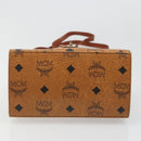 MCM Vicetos Logogram Hand Bag PVC Leather 2way Brown Gold Auth 187458A-11