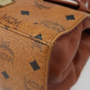 MCM Vicetos Logogram Hand Bag PVC Leather 2way Brown Gold Auth 187458A-12