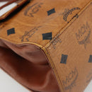 MCM Vicetos Logogram Hand Bag PVC Leather 2way Brown Gold Auth 187458A-13
