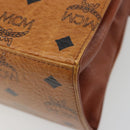MCM Vicetos Logogram Hand Bag PVC Leather 2way Brown Gold Auth 187458A-14
