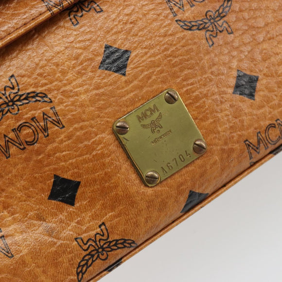 MCM Vicetos Logogram Hand Bag PVC Leather 2way Brown Gold Auth 187458A
