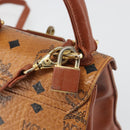 MCM Vicetos Logogram Hand Bag PVC Leather 2way Brown Gold Auth 187458A-18