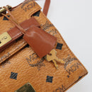 MCM Vicetos Logogram Hand Bag PVC Leather 2way Brown Gold Auth 187458A-19
