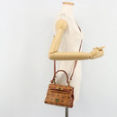 MCM Vicetos Logogram Hand Bag PVC Leather 2way Brown Gold Auth 187458A-27