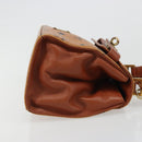 MCM Vicetos Logogram Hand Bag PVC Leather 2way Brown Gold Auth 187458A-4