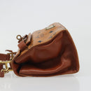 MCM Vicetos Logogram Hand Bag PVC Leather 2way Brown Gold Auth 187458A-5