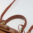 MCM Vicetos Logogram Hand Bag PVC Leather 2way Brown Gold Auth 187458A-8