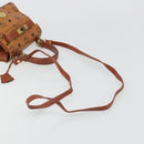 MCM Vicetos Logogram Hand Bag PVC Leather 2way Brown Gold Auth 187458A-9