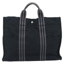 HERMES Fourre Tout GM Hand Bag Canvas Black Silver Auth 187459V-3