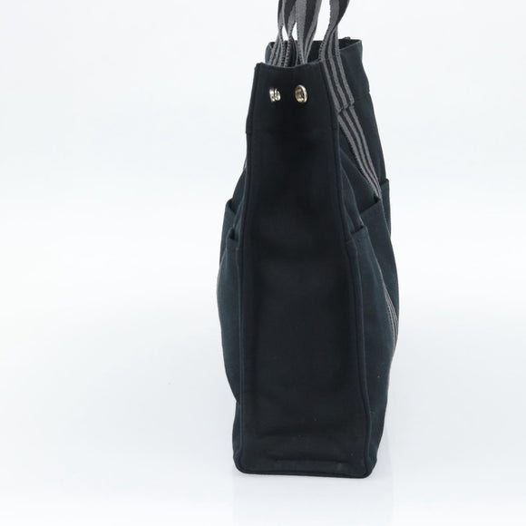 HERMES Fourre Tout GM Hand Bag Canvas Black Silver Auth 187459V