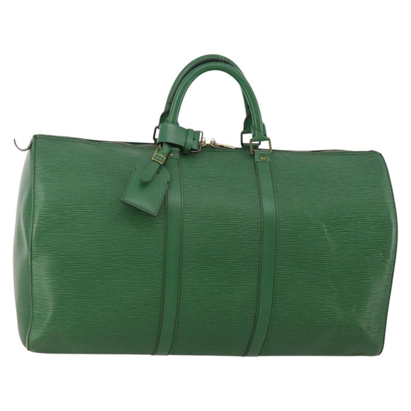 LOUIS VUITTON Epi Keepall 50 Boston Bag Green M42964 LV Auth 187462V