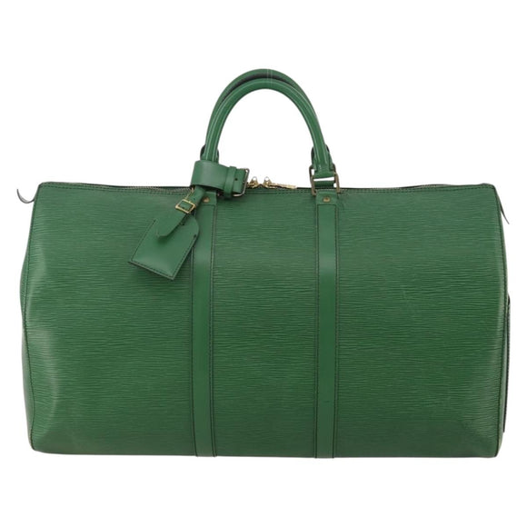 LOUIS VUITTON Epi Keepall 50 Boston Bag Green M42964 LV Auth 187462V