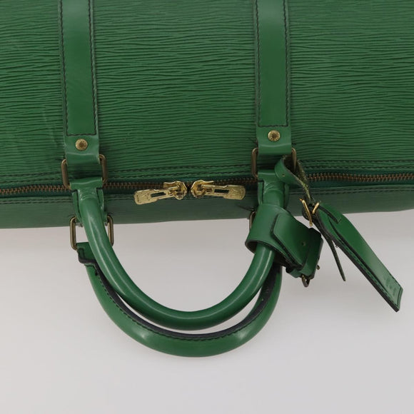 LOUIS VUITTON Epi Keepall 50 Boston Bag Green M42964 LV Auth 187462V