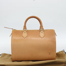 LOUIS VUITTON Nomad leather Speedy 30 Hand Bag Beige M85392 LV Auth 187464SAV-12
