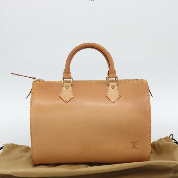 LOUIS VUITTON Nomad leather Speedy 30 Hand Bag Beige M85392 LV Auth 187464SAV