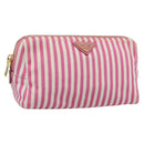 PRADA Pouch Canvas Pink Gold Auth 187465A-1
