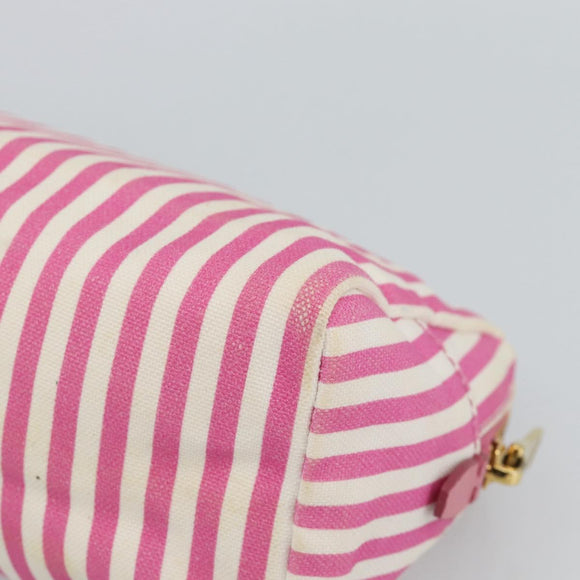 PRADA Pouch Canvas Pink Gold Auth 187465A