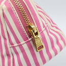 PRADA Pouch Canvas Pink Gold Auth 187465A-9