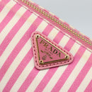 PRADA Pouch Canvas Pink Gold Auth 187465A-17
