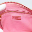 PRADA Pouch Canvas Pink Gold Auth 187465A-10