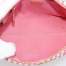 PRADA Pouch Canvas Pink Gold Auth 187465A-11