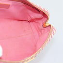 PRADA Pouch Canvas Pink Gold Auth 187465A-18