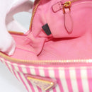 PRADA Pouch Canvas Pink Gold Auth 187465A-19